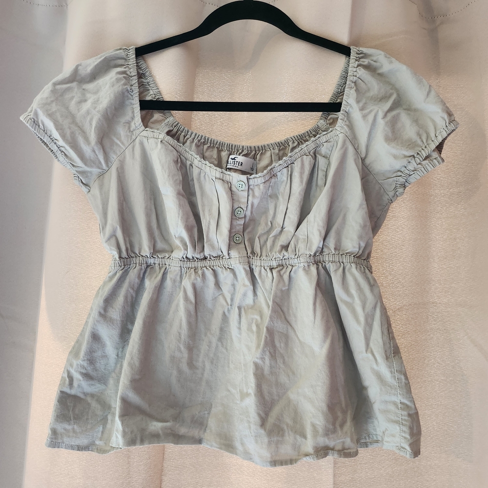Hollister Light Green Short Sleeve Blouse